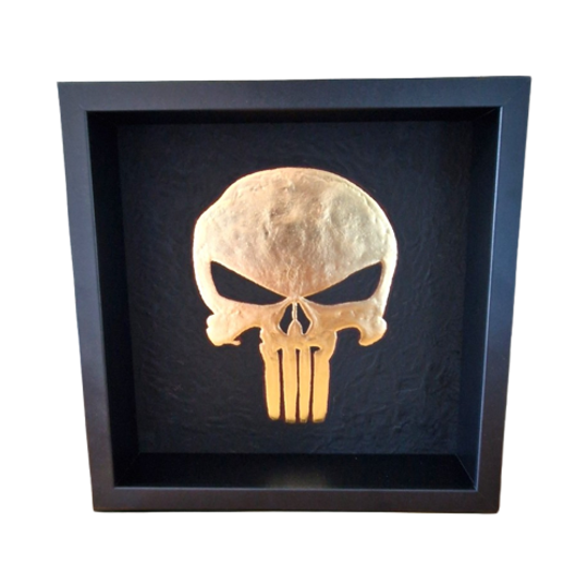 Punisher Skull Verguld 23ct Goud In Lijst 1