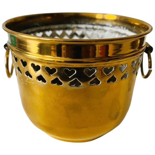 Vintage Messing Gouden Bloempotje Hartjes 1950’s 1