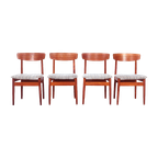 Set Deens Teak Eettafel Stoelen, Viborg Stolefabrik 1960'S thumbnail 1