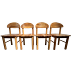 Set (4) Vintage Eetkamerstoelen Grenen Hout - Daumiller thumbnail 1