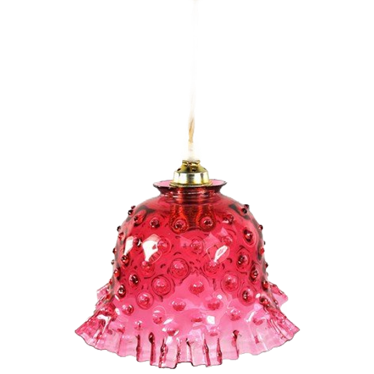 Vintage Glazen Lampenkap Roze 1