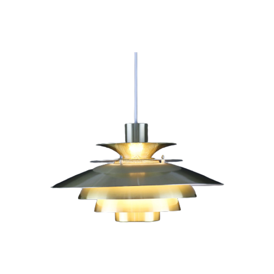 Zeldzame JEKA Metaltryk Verona Deense Hanglamp | Kurt Wiborg | Lamp Uit De Jaren 70 | Type 209605 1