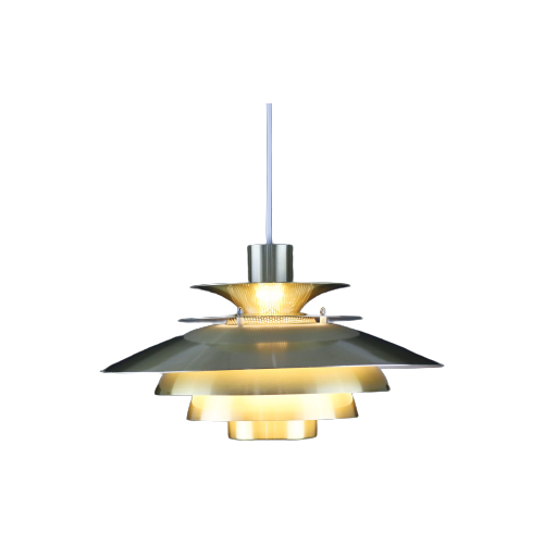 Zeldzame Jeka Metaltryk Verona Deense Hanglamp | Kurt Wiborg | Lamp Uit De Jaren 70 | Type 209605