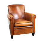 In Zeer Goede Staat Verkerende Schapenleren Design Armchair/ Fauteuil thumbnail 1