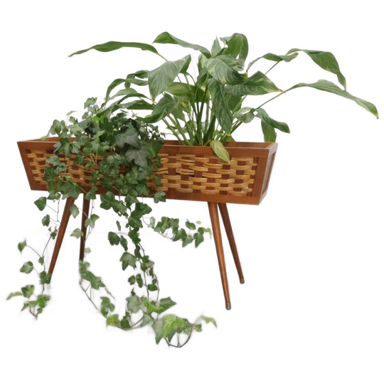 Vintage Plantenbak | Teak | Rotan 1