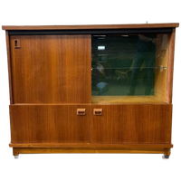 Vintage Barkast / Vitrinekast / Kast Met Glazen Gedeelte