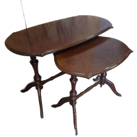 Set Van Twee Klassieke Bijzettafeltjes Afm.70x36cm En 44cm Hoog.