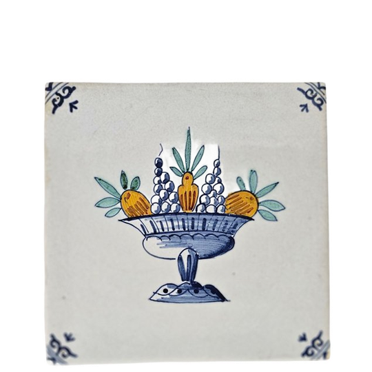 Tichelaar Makkum - Fruitmand - Handbeschilderd - Polychroom - 3e Kwart 20e Eeuw 1