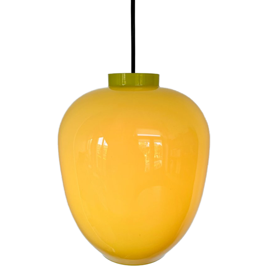 Opaline Glass Pendant Lamp Italy 1960s 1