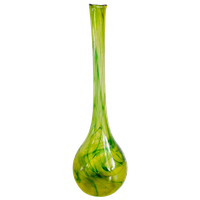 Vintage Hoge Handgeblazen Glazen Vaas Groen Murano