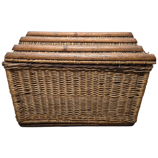 Oude Grote Franse Rieten Mand, 1e Helft 20e Eeuw 1