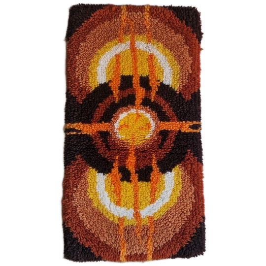 70's Vintage Wandkleed Smyrna Spaceage Kleedje Artwork 1