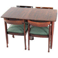 Set Van 4 Palissander Stoelen + Eettafel Eetset Vintage