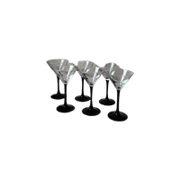 6X Martini Coupe, Zwarte Steel, Luminarc