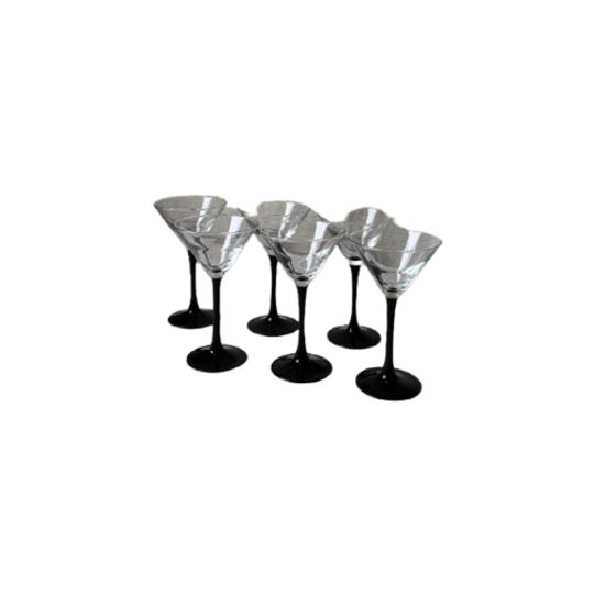 6x Martini Coupe, Zwarte Steel, Luminarc 1