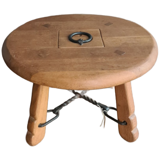 De Puydt Vintage Brutalist Massief Eiken Salontafel 1