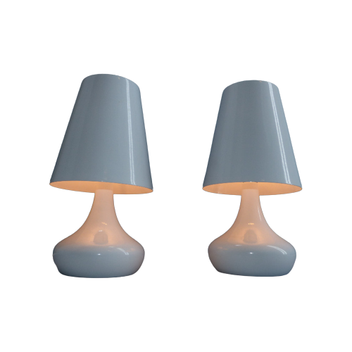 Een Set Van 2 Duitse Witte Tafellampen