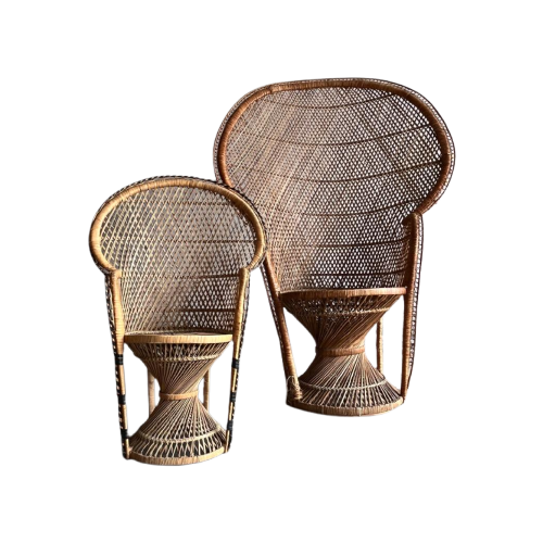 Vintage Emmanuelle Armchairs In Natural Rotan