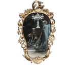 Antieke Houten Spiegel In Rococostijl. thumbnail 1