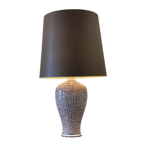 Xl Bruine Keramiek Tafellamp 91Cm Hoog - Schemerlamp - Lamp