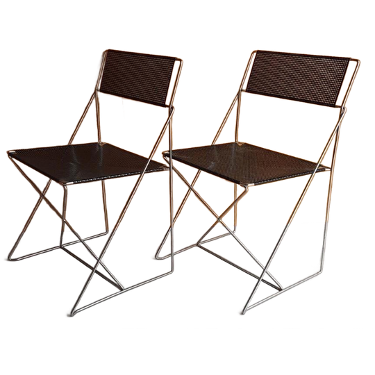 Niels Jørgen Haugesen Design Stoelen, Vintage, Metaal 1