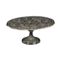Heldere Art Deco Taartplateau Geperst Glas Vintage Taartstandaard Siv Deposé
