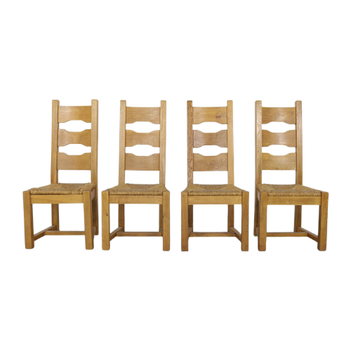 4X Vintage Eetkamerstoelen Brutalist 1970S