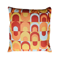 Retro Kussenhoes Oranje Figuren