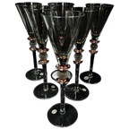 Set Van 6 Champagne Of Wijn / Likeurglazen Met Gouden/ Matglazen Accenten thumbnail 1