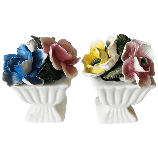 Vintage Royal Thorley Fine Bone China Bloemboeket Beeldje Set 1980’s 1