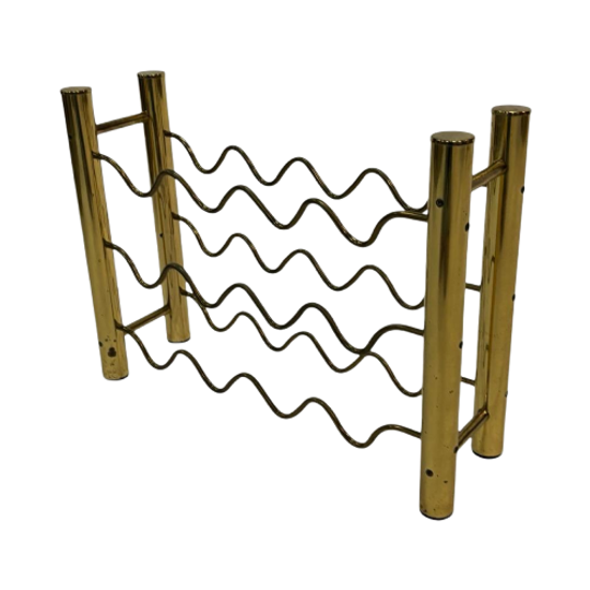 Vitnate Regency Messing Wijnrek Design David Lange 70'S 1