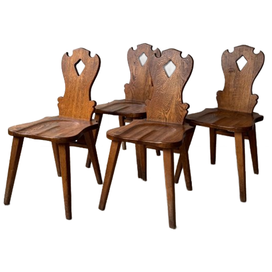 Brutalistische Eiken Stoelen 1