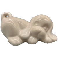 Vintage Deco Hondje Wit Keramiek 80's