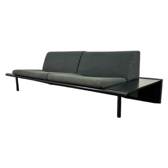 Harvink The Mission Bank Met Zwart Frame Donkergrijze Bekleding 1