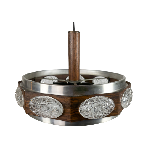 Lakro Amstelveen - Hanglamp - Ufo Lamp - Houtfineer - Aluminium - 60'S