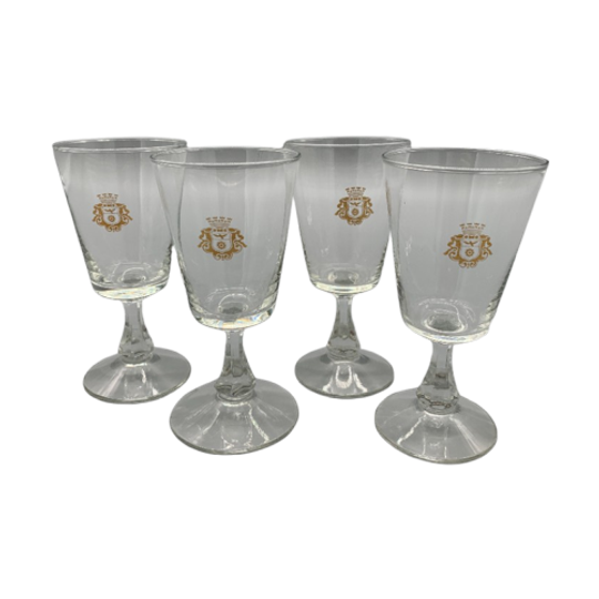 Set Voetglaasjes Met Goudkleurig Wapen 4 Stuks 1