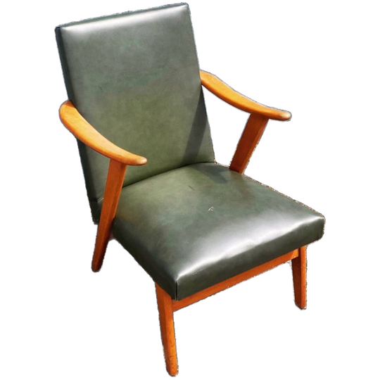 Vintage Jaren 60 Groene Deense Fauteuil 1