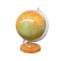 Retro Vintage Wereldbol Globe Lamp Tafellamp Klein Glas 1977