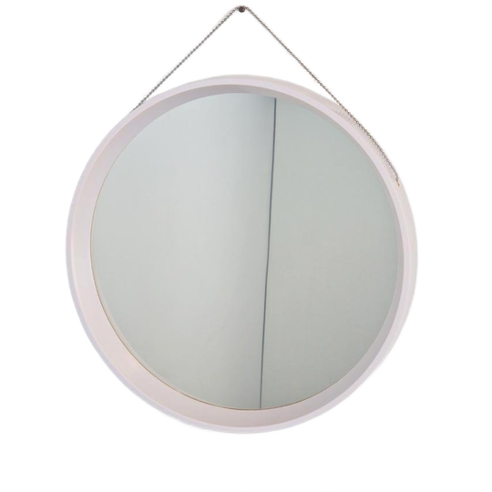 Vintage Witte Kunststof Spiegel Ketting Denmark ´60 Spaceage 1