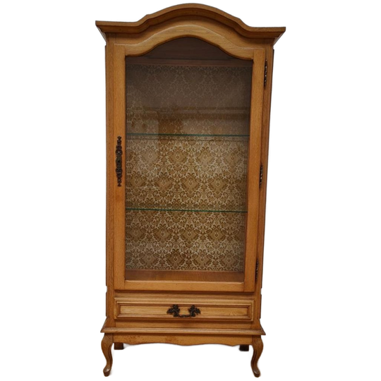 Antieke Vintage Houten Vitrinekast Wandkast Servieskast Kast 1