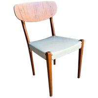 Vintage Teak En Skai Eetkamer Stoel Deens Design