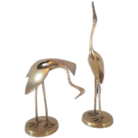 *2 Messing Vogels Beeldjes Messing Vogel