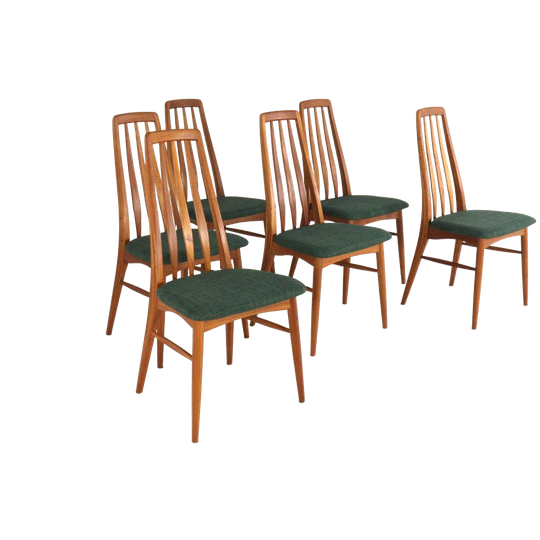 Set 6 Niels Koefoed Eva Stoelen Eetkamerstoelen Gestoffeerd 1