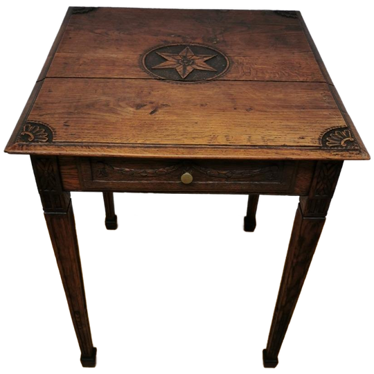 Antiek Frans Houten Bijzettafeltje Plantentafel Haltafeltje 1