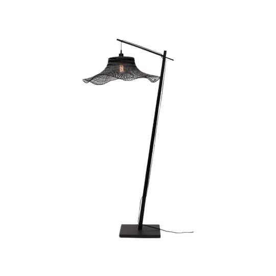 Good&mojo Vloerlamp Ibiza - Bamboe Zwart - 83x65x176cm 1