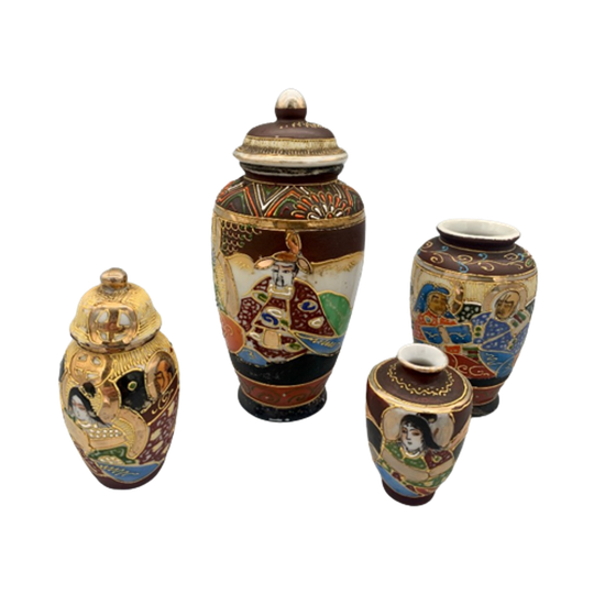 Set Satsuma Vaasjes 4 Delig Jaren 30 1