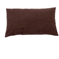 Bazar Bizar | Het Six Panel Leather Kussenhoes - Chocolade - 30x50