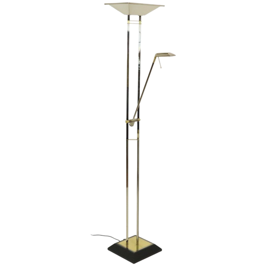 Vintage Deknudt Vloerlamp Willy Rizzo Chroom Dimlicht Hollywood Regency 1