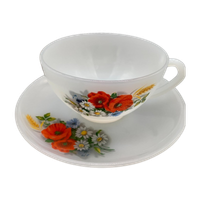 Set Arcopal Grote Kop En Schotel Veldbloemen