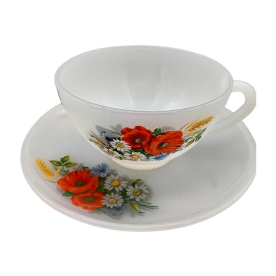 Set Arcopal Grote Kop En Schotel Veldbloemen 1